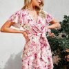 Online * On Vacay Watercolor Floral Belted Dress Sells Cheap