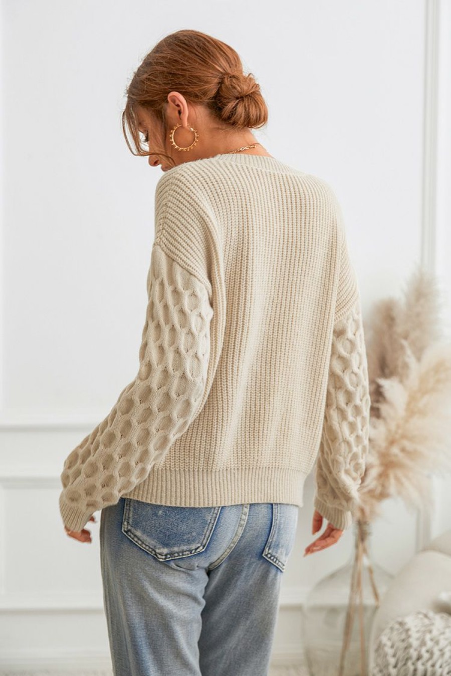 Online * Reina Honeycomb Knit Sweater Discount Store