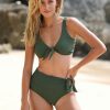 Hot * Knotted V-Neck Bralette & Tie Side Bikini Set Top Sellers