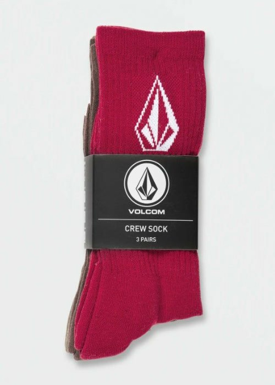 Best * Volcom Full Stone Sock 3Pk (Mahogany) High Quality