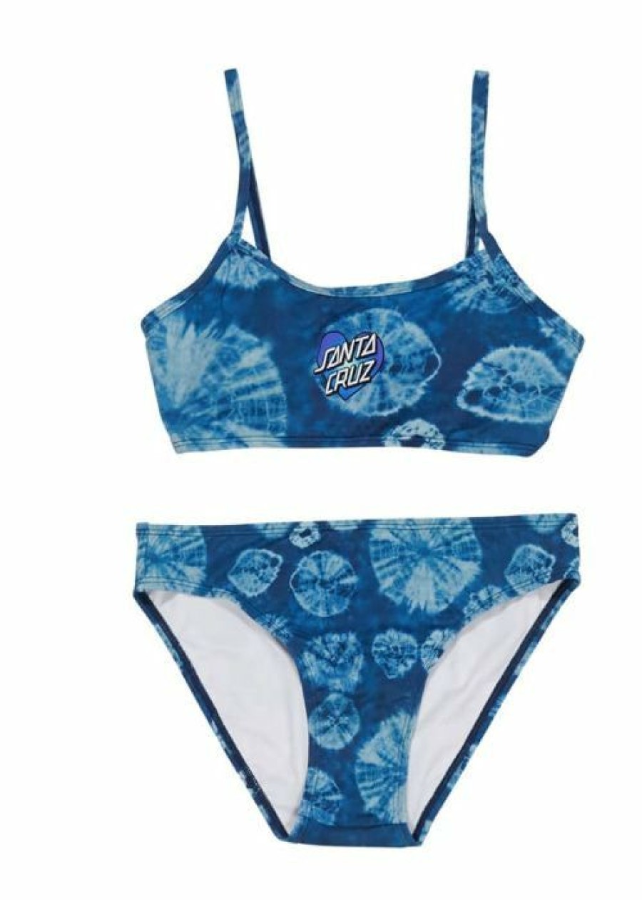 Clearance * Santa Cruz Gradient Heart Dot Girls Swimwear Popular Navy Tie Dye