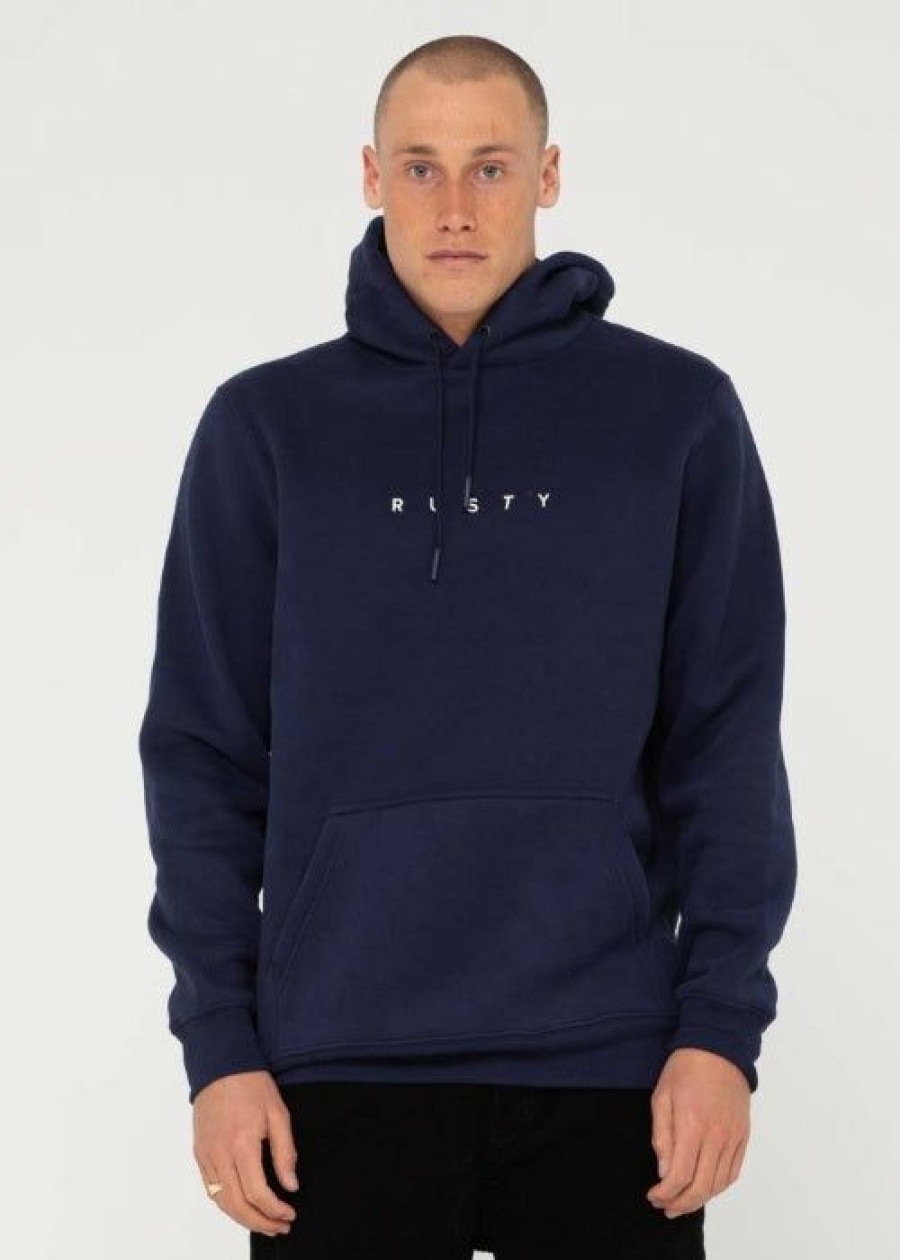 Clearance * Rusty Short Cut Hooded Fleece Flash Sale Navy Blue