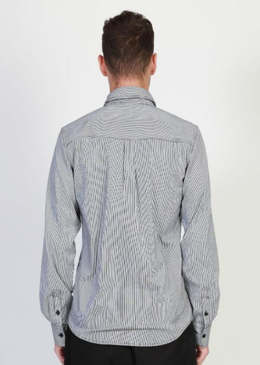 Online * Construction Shirt Online Sale Black/White Stripe