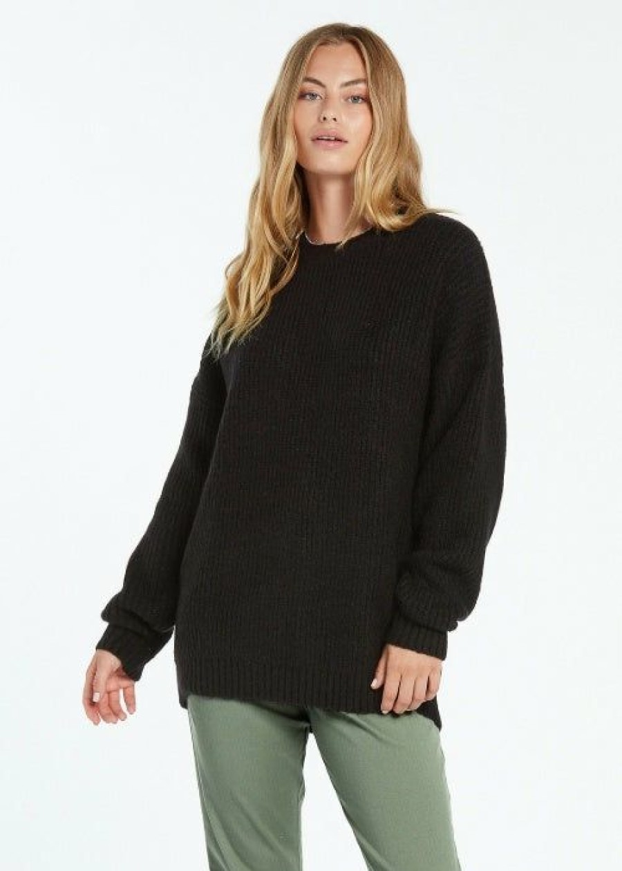 New * Volcom Fresh Fuzz Sweater Online Sale Black