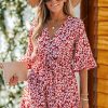 New * Ditsy Floral Drawstring Mini Dress Cheaper