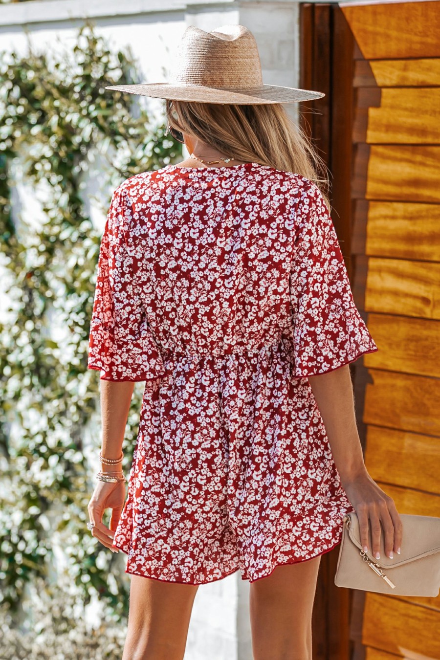 New * Ditsy Floral Drawstring Mini Dress Cheaper