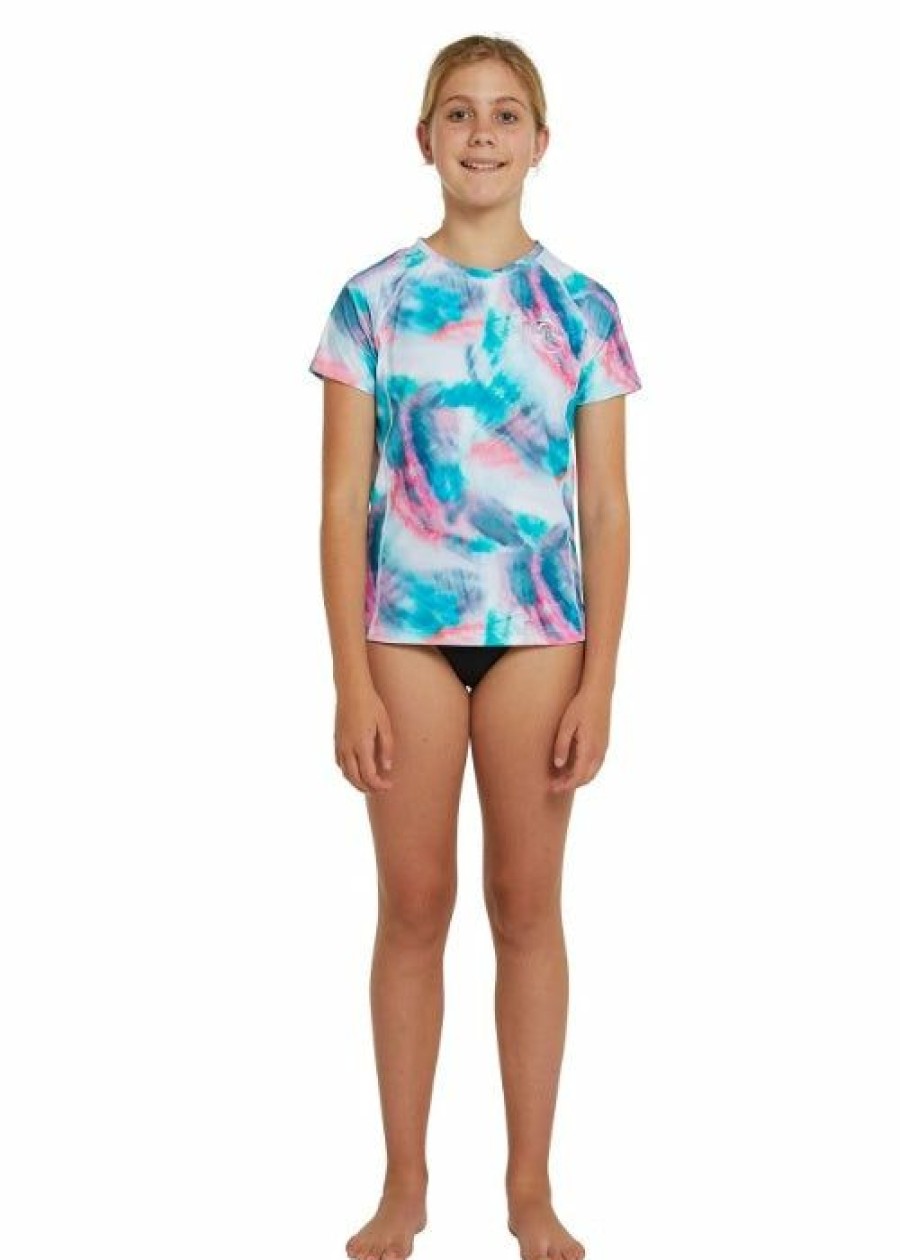 Wholesale * O'Neill Girl'S Bahia Uv Short Sleeve Rash Tee Exclusive Design Wavedye