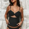 New * Enjoy The Sun Scallop Tankini & Low Rise Hipster Bikini Set Excellent