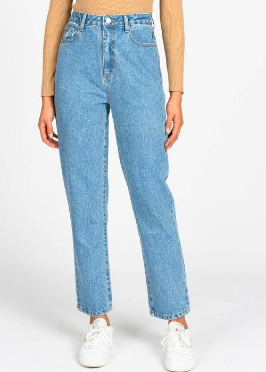 Hot * Rusty High Mom Jean Cheaper Thread Blue