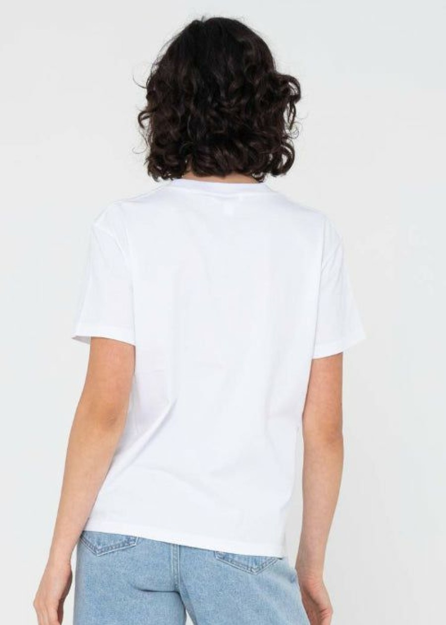 Best * Rusty Sunset Palm Organic Cotton Relaxed Tee Exclusive White