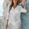 Wholesale * Sheer Lace-Up Mini Cover-Up Dress New In