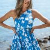 Best * One Shoulder Ruffle Tropical Dress Popular