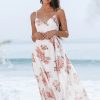 Clearance * X Madison Beach Wedding Romance Floral Print Cross Back Dress Sells Cheap