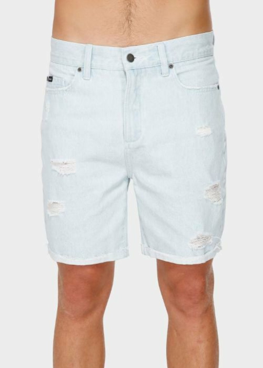 Online * Rvca Rockers Cuffed Denim Short Hot Selling Bleach Out