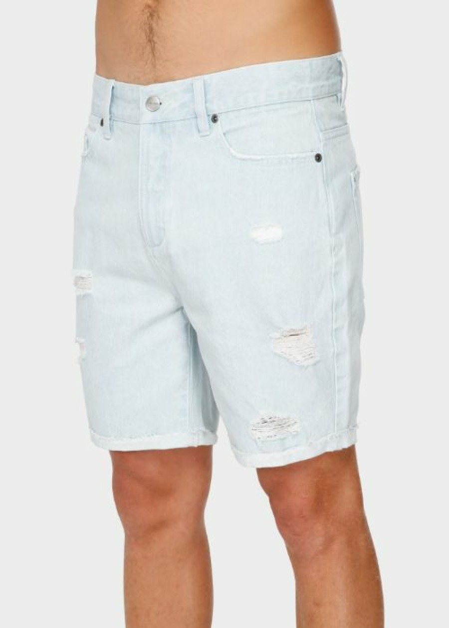 Online * Rvca Rockers Cuffed Denim Short Hot Selling Bleach Out