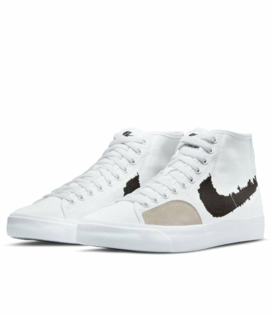 Clearance * Nike Sb Blazer Court Mid Premium Top Sell White/Black-White (100)