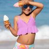 Hot * Girls Heart Tie Dye Ruffled Hipster Tankini Set Cheap