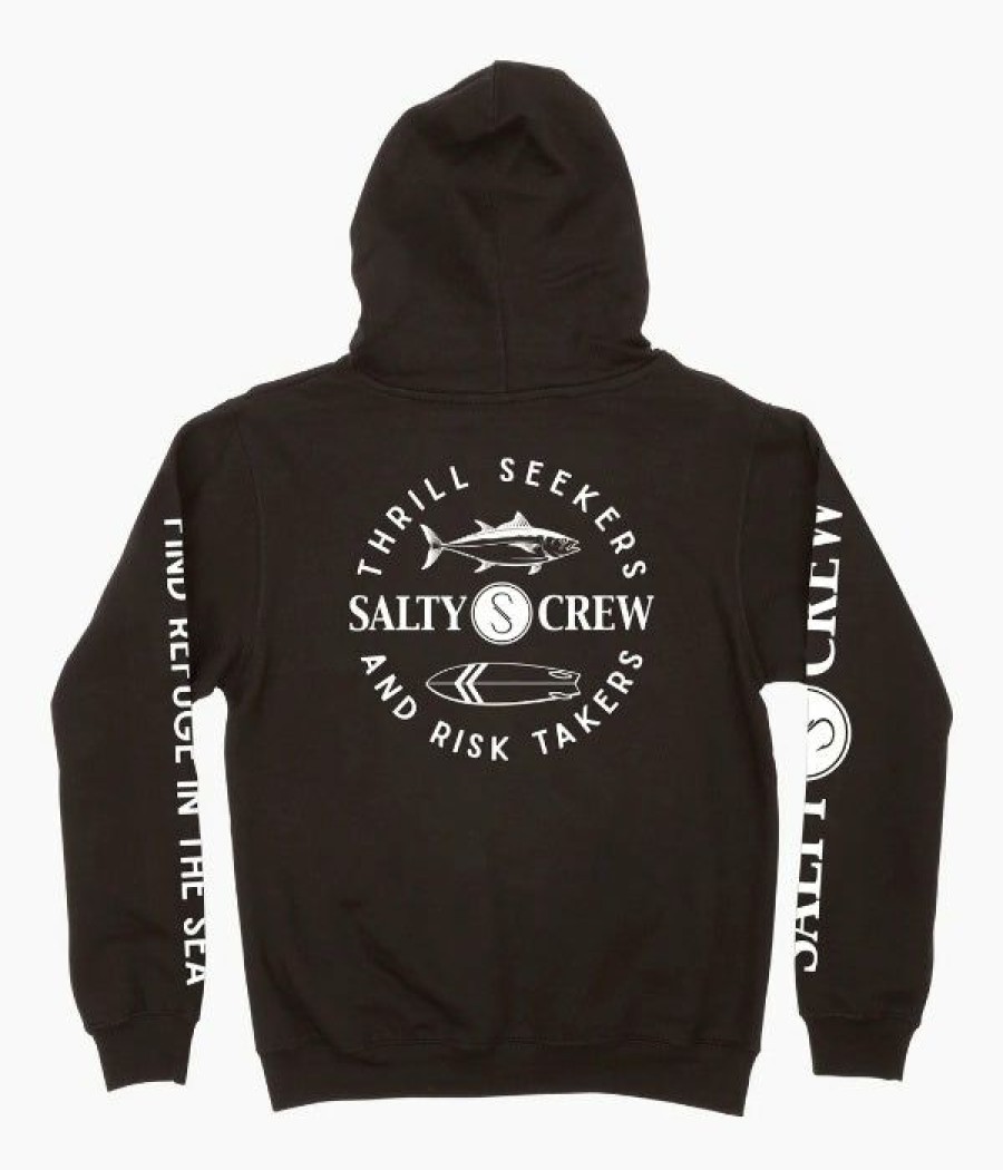 Hot * Salty Crew Flip Flop Boys Fleece Bestsellers Black