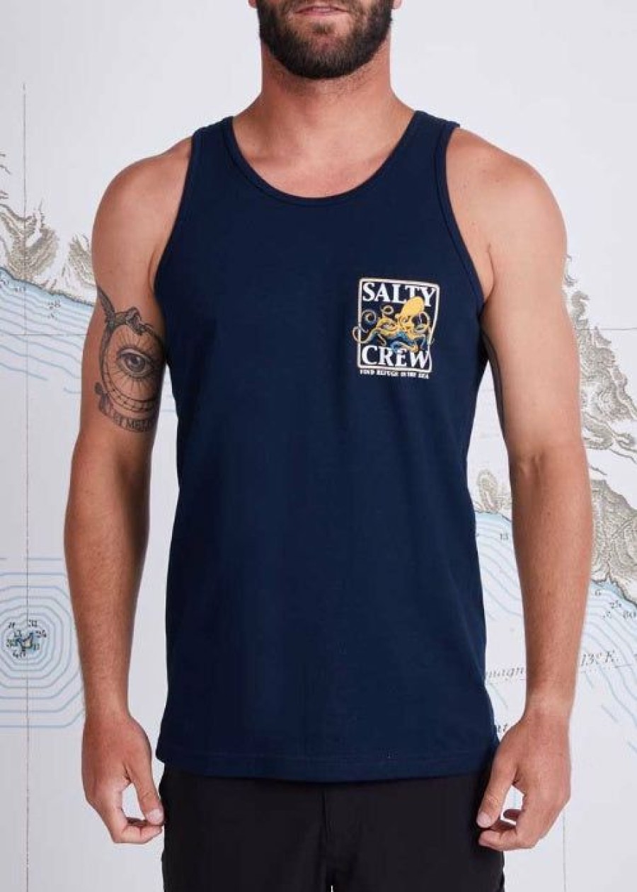 New * Salty Crew Ink Slinger Tank Best Sale Navy