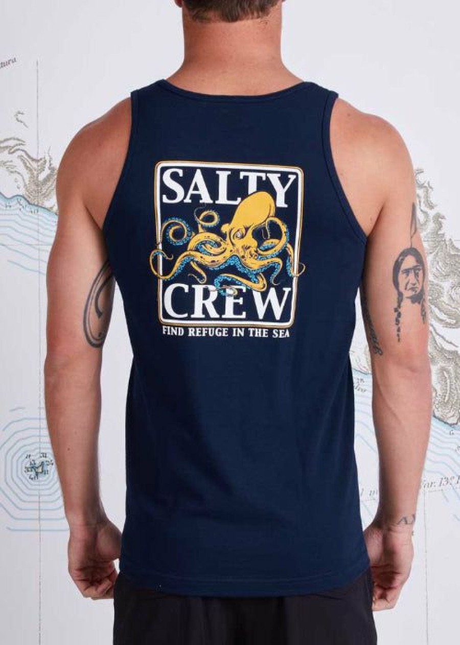 New * Salty Crew Ink Slinger Tank Best Sale Navy