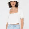 Clearance * Rusty Paradiso Short Sleeve Top Classical White